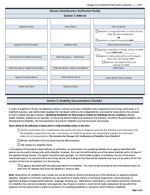 Homelessness Verification Form