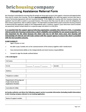 Bric Housing Application Form