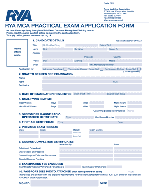 Rya Exam  Form