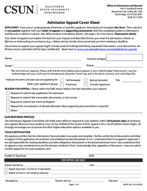  Appeal Cover Sheet 2019-2024