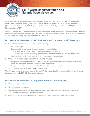 Rbt Supervision Log Excel  Form