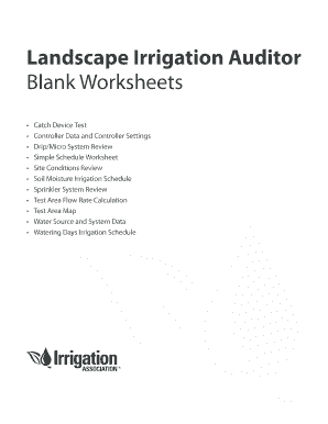 Landscape Irrigation Auditor Blank Worksheets  Form