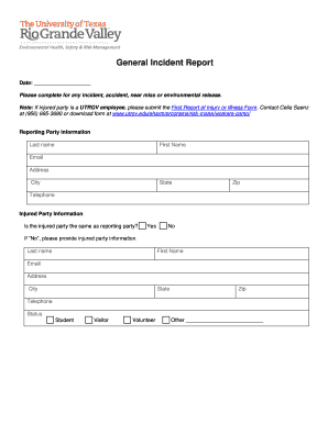 General Incident  Form