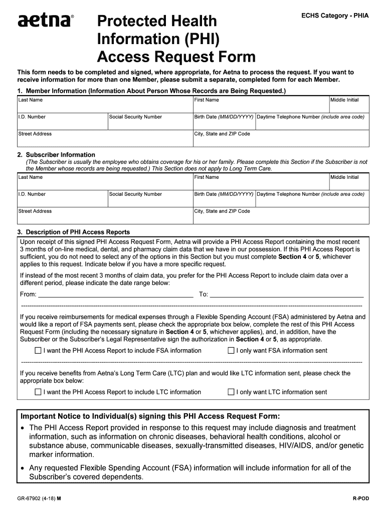 Get and Sign Phi Aetna Form 2018-2022