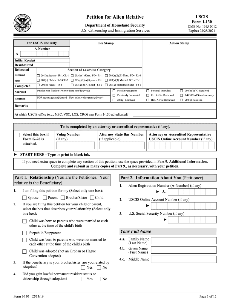 Uscis Form I 130