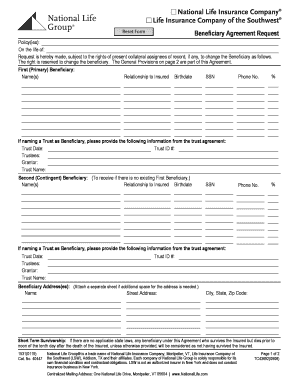  National Life Beneficiary Form 2019