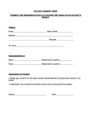 Gp Consent Letter Template  Form
