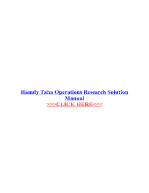 Hamdy a Taha Operations Research Solutions 9th Edition  Form
