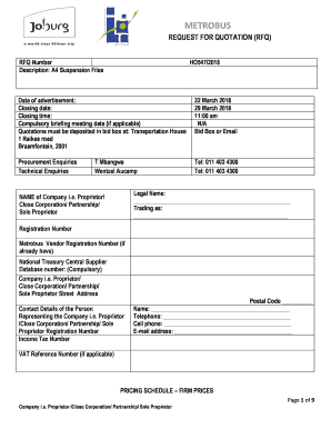 Transport Quotation Template  Form