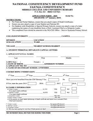 Ugenya Constituency Bursary Forms