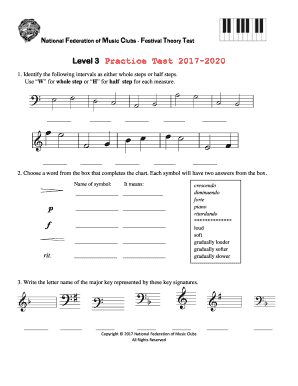 Music Theory Test PDF Level 3  Form