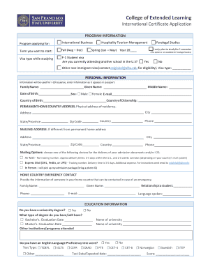  International Certificate Application 2018