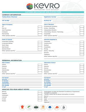 Kevro Reseller Registration  Form