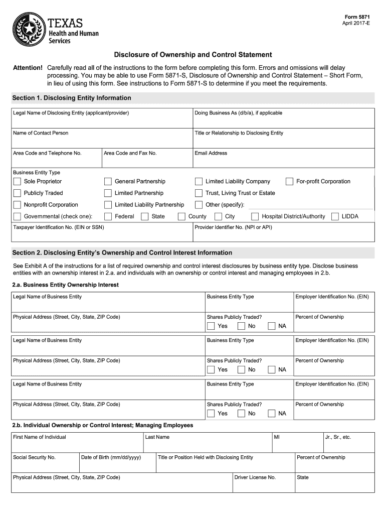  Form 5871 2017-2024