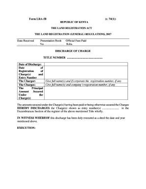 Discharge of Charge Form Kenya