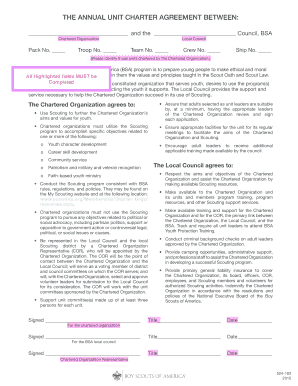 Annual Unit Charter Agreement  Form