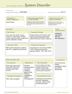 Template System Disorder  Form