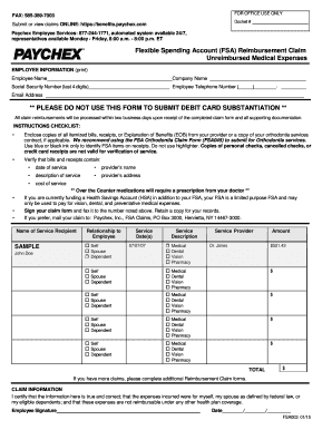  Paychex Fsa Claim Form 2015-2024