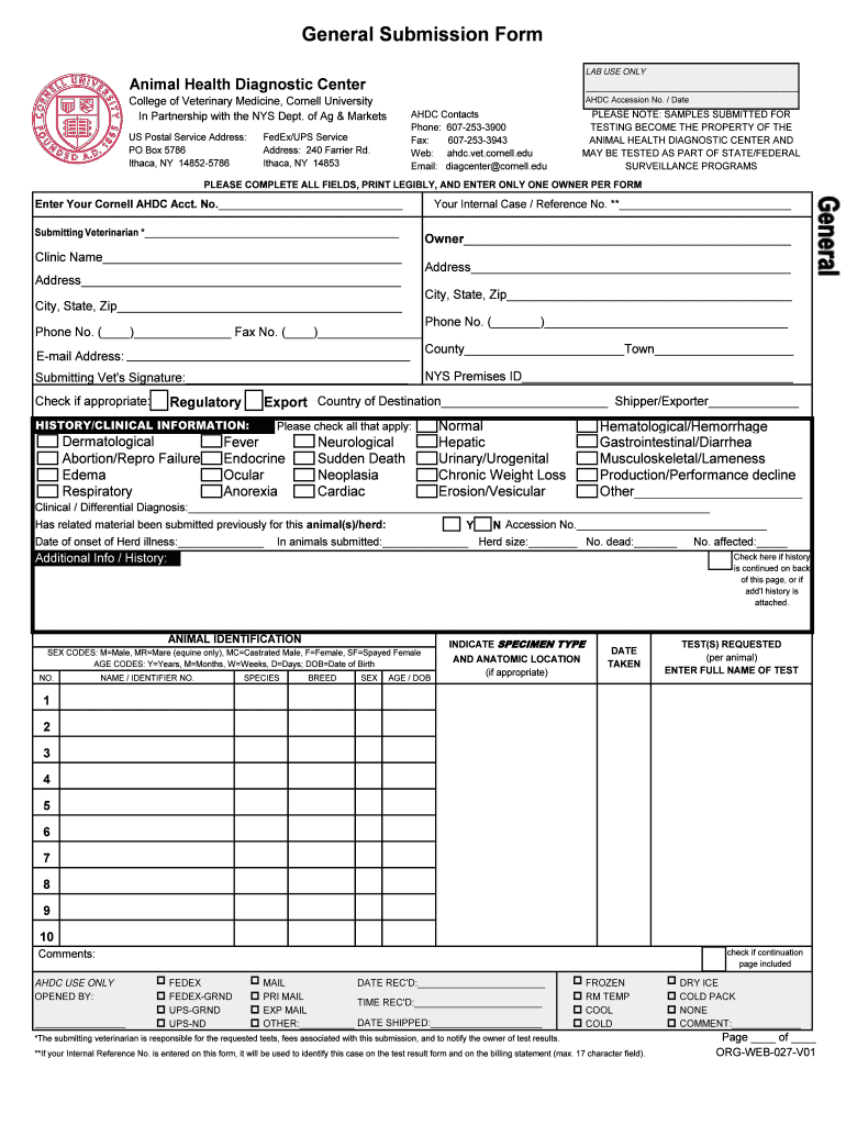Cornell Submission Form