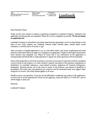 Landmark Application Form