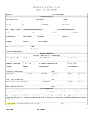 Cord of Three Counseling Services Addiction Recovery Intake Form