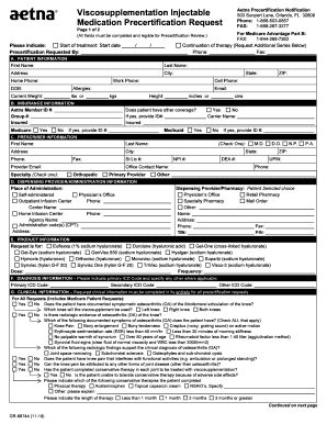  Aetna Viscosupplementation Injectable Form 2018