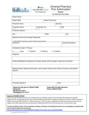 Amerihealth Authorization Form