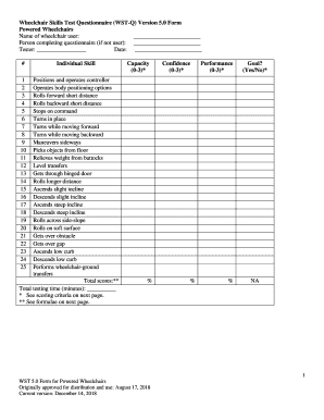 Wheelchair Skills Test  Form