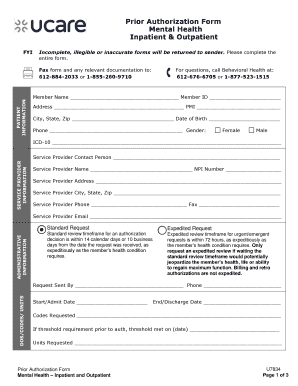 Inpatient & Outpatient  Form