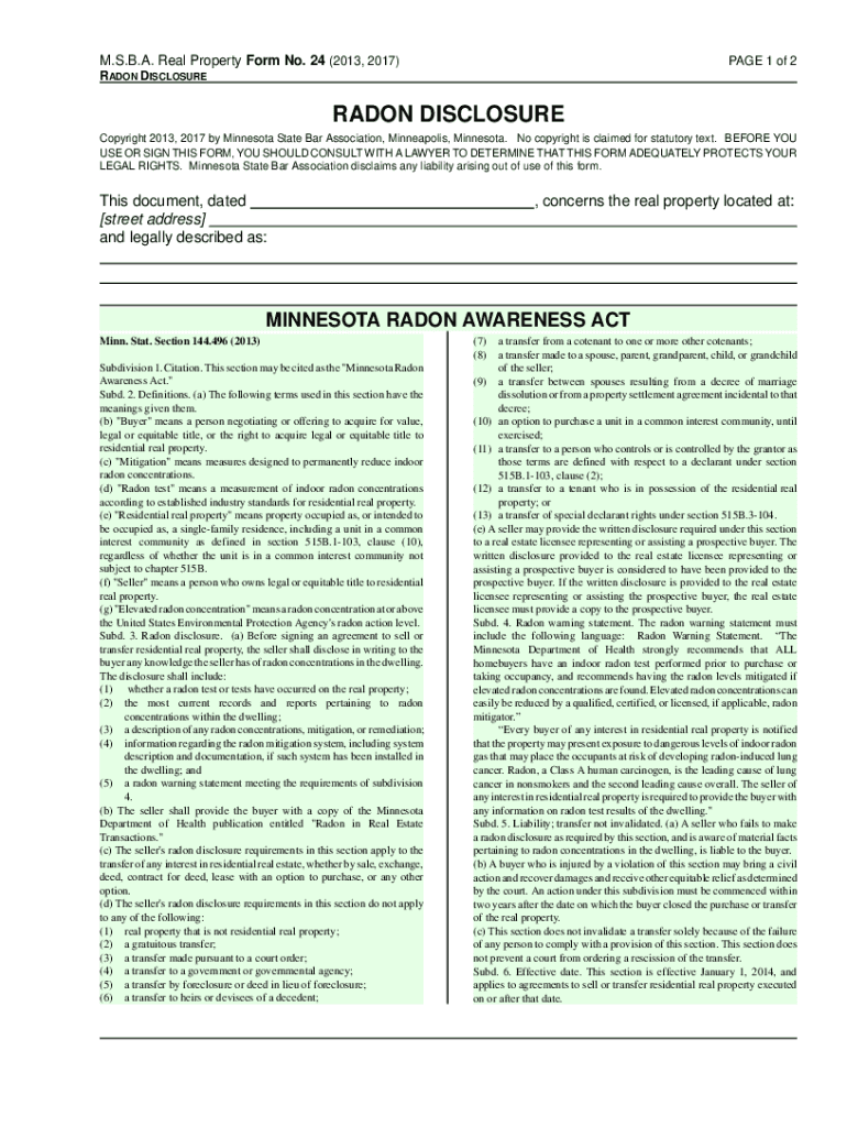 Radon Disclosure Form