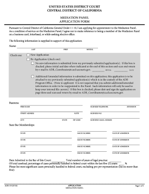 MEDIATION PANEL  Form