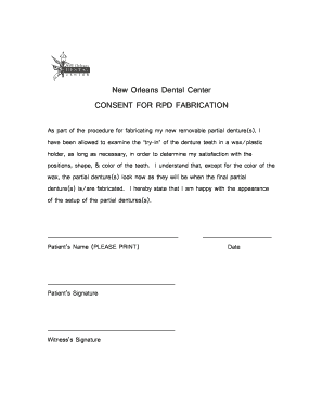 Denture Consent Form