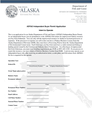 Alaska Independent Permit  Form