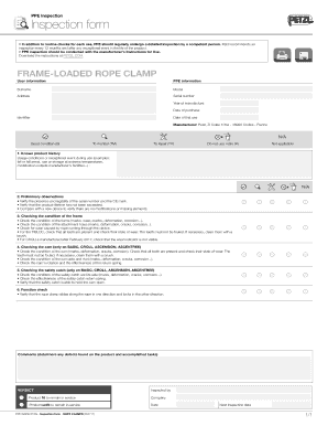  Petzl Pulley Inspection Form 2017-2024