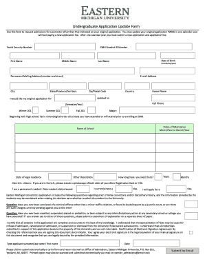 Emu Application Update Form