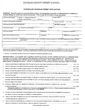 Get and Sign Douglas County Co Concealed Carry Application 2016-2022 Form