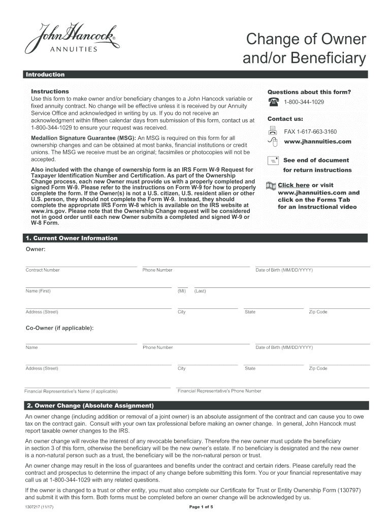 Get and Sign John Hancock Insurance Beneficiary Change Forms 2017-2022