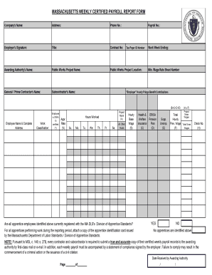 Massachusetts Weekly  Form