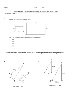 Scale Factor Worksheet  Form