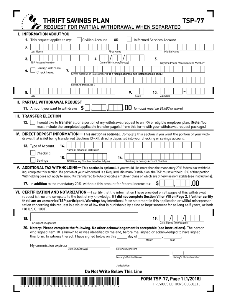Tsp Withdrawal 20182024 Form Fill Out and Sign Printable PDF