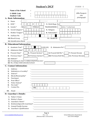 Students DCF  Form