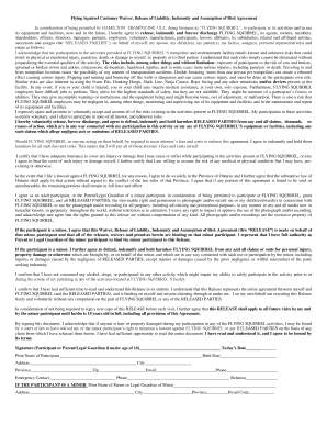 Flying Squirrel Waiver  Form