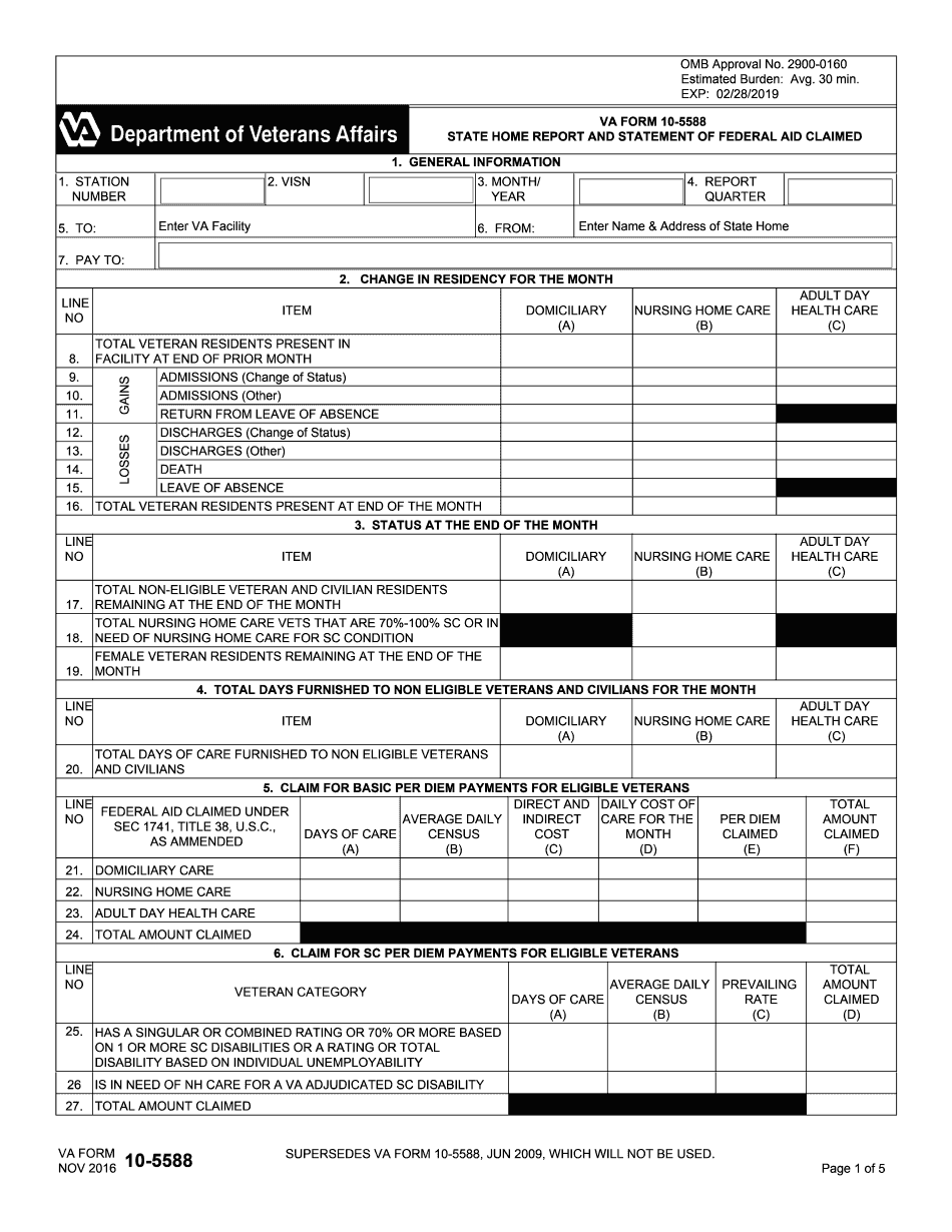  Form 5588 2016-2024