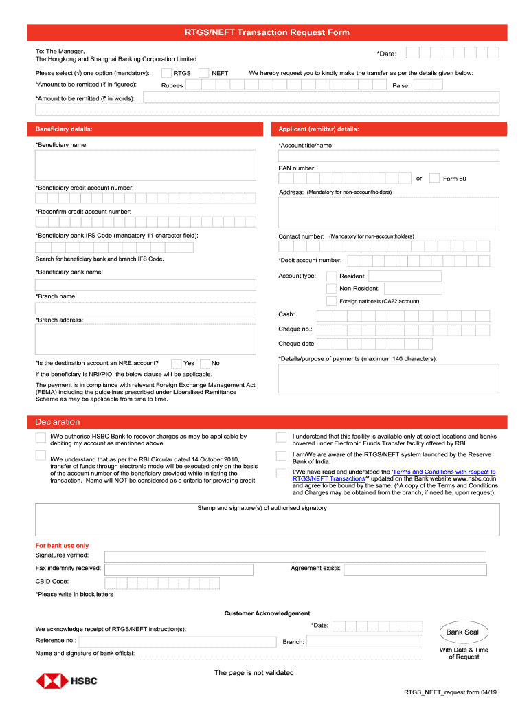  Icici Bank Rtgs Form 2019-2024