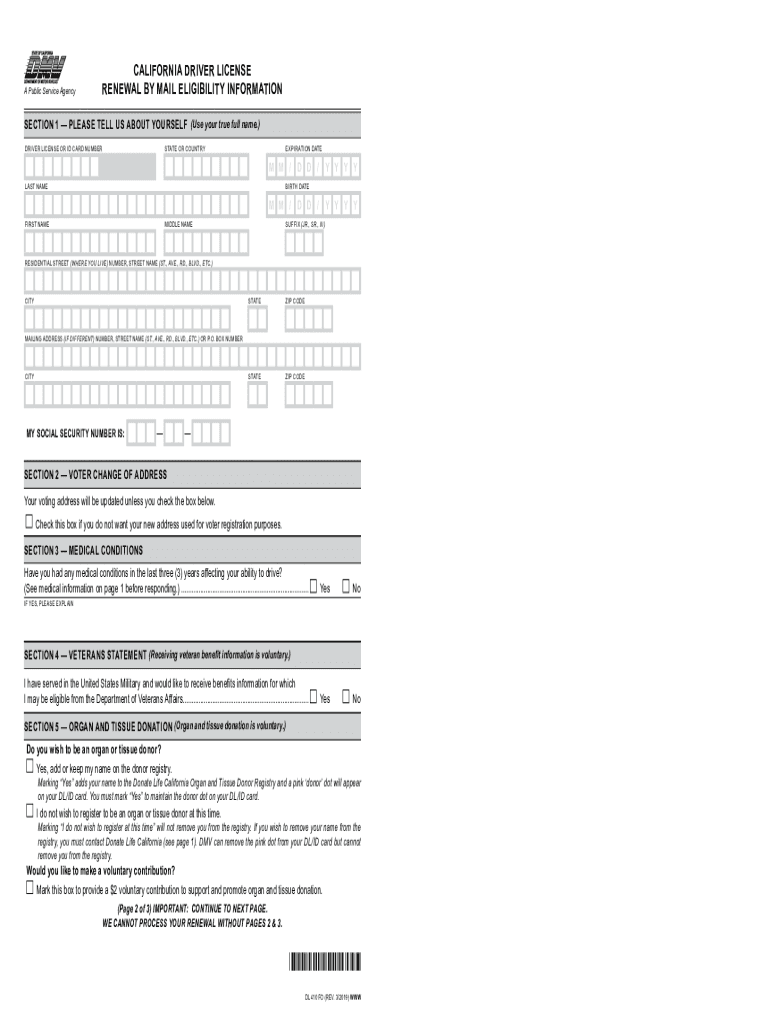  Replace Application for Ca Drivers License Renewal 2019