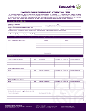 Enwealth Scholarship  Form