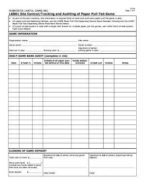 Lg861 Pull Tab Form