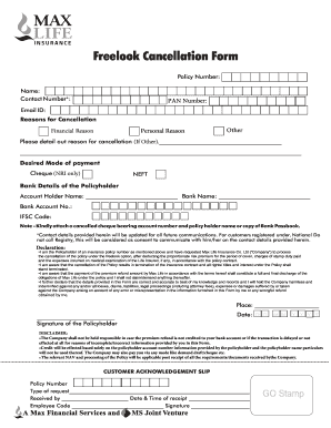 Max Life Insurance Surrender - Fill Out and Sign Printable PDF Template |  signNow