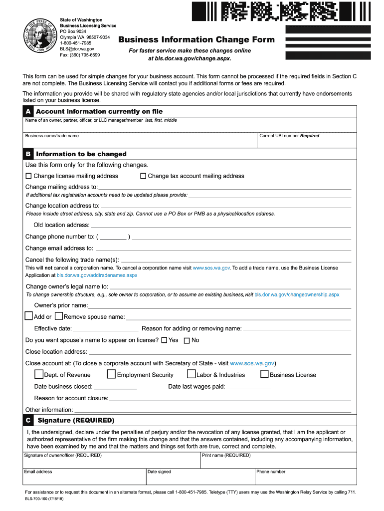 Get and Sign Washington Business Form 2018-2022