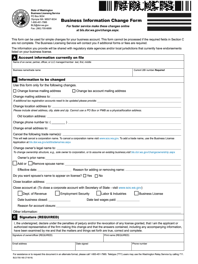  Washington Business Form 2018-2024